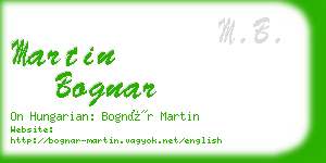 martin bognar business card